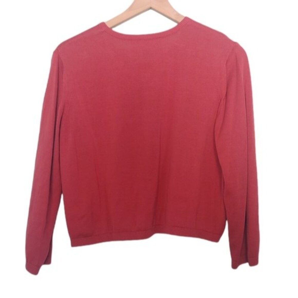 Peruvian Connection Cropped Rust Red Cardigan Swe… - image 2